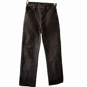Wrangler Girls Chocolate Brown Jeans Size 12 Regular Straight Leg Western‎